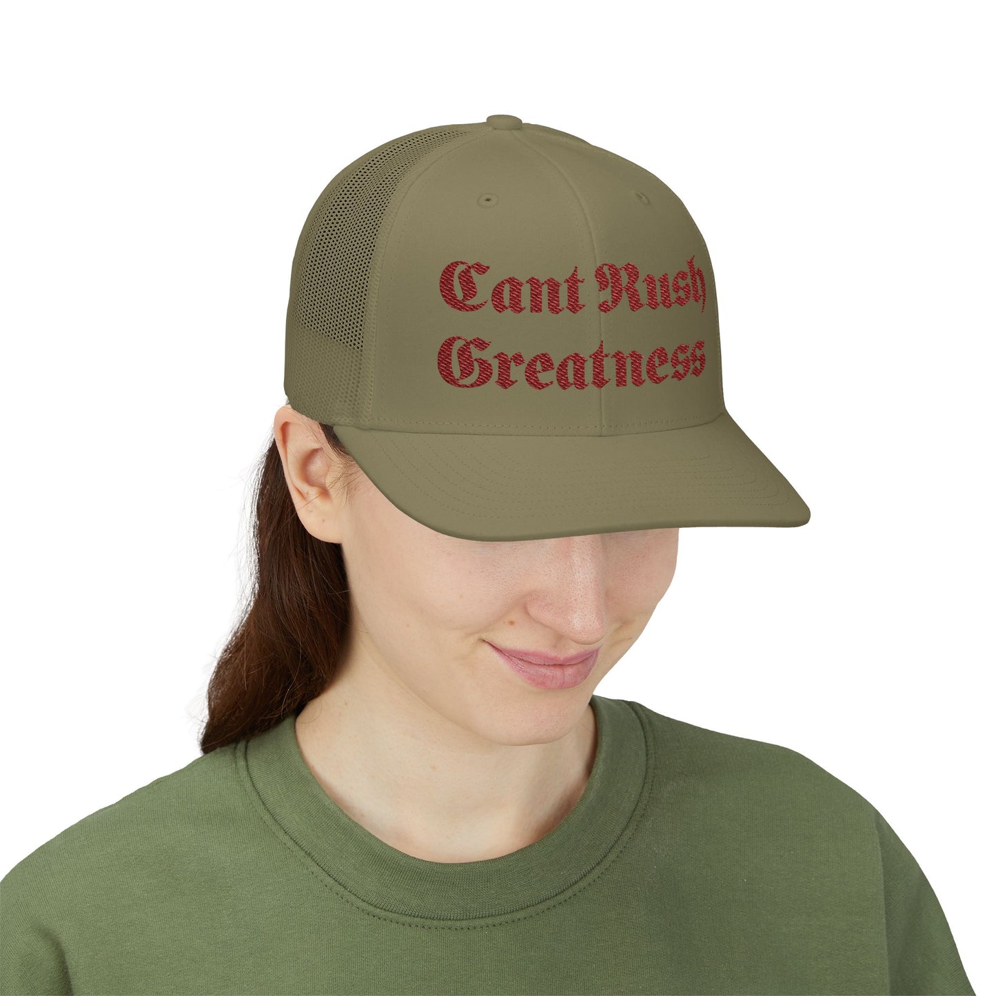 Embroidered cap - Can't Rush Greatness