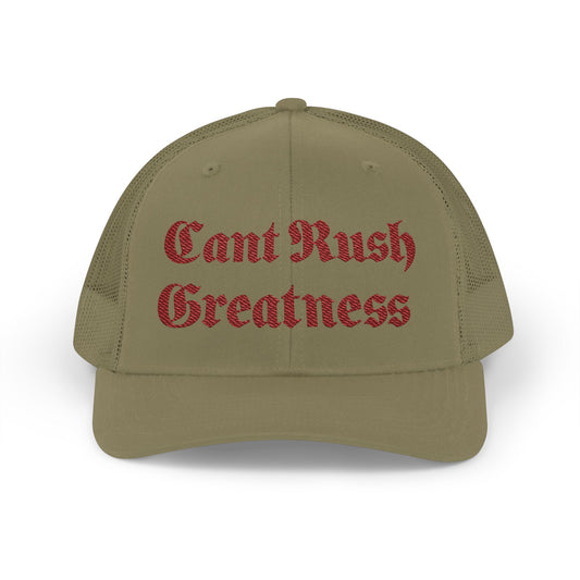 Embroidered cap - Can't Rush Greatness